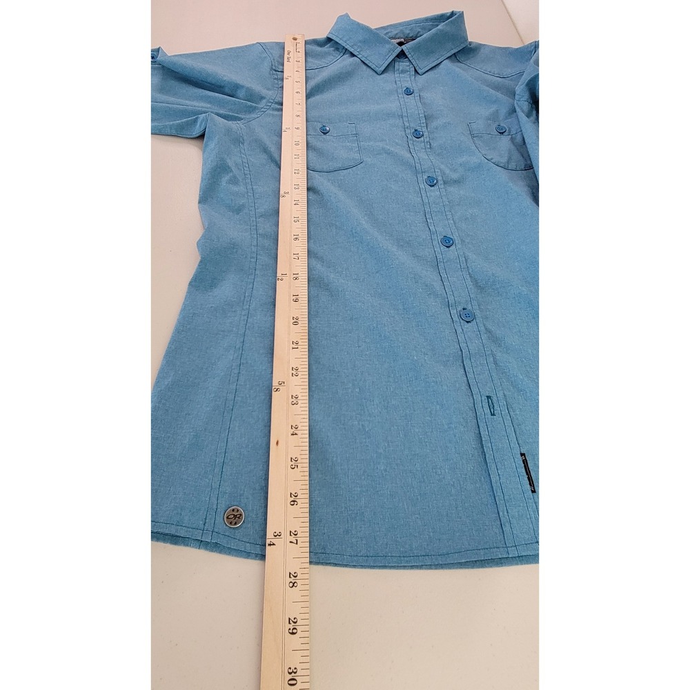 Outdoor Research Women's XL‎ Blue Reflection Long Sleeve Button Up Shirt Pockets - Picture 16 of 16